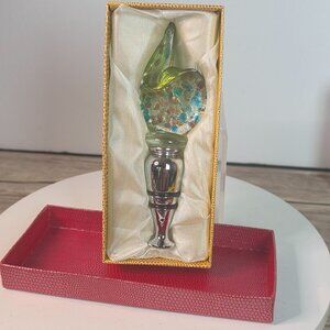 Murano Art Glass Wine Bottle Stopper In Box